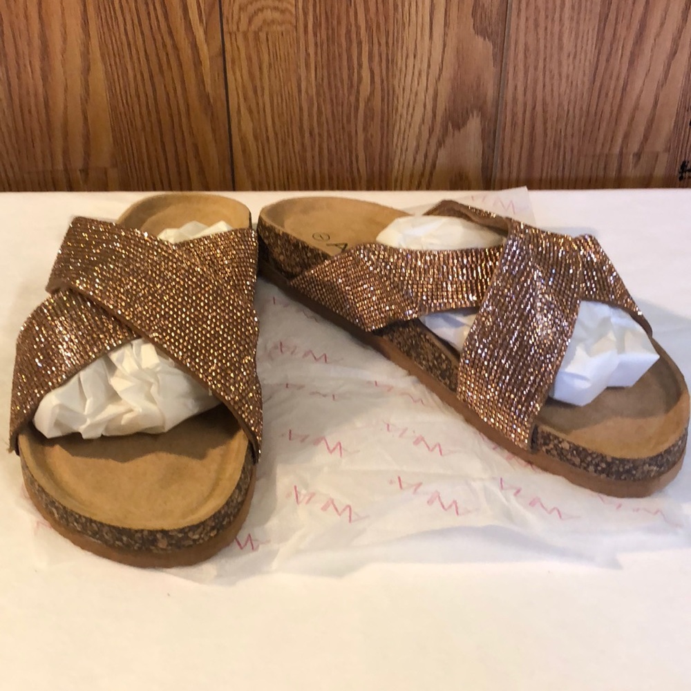 Rose gold Sparkly slip on